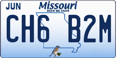 MO license plate CH6B2M
