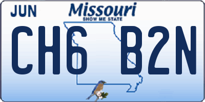 MO license plate CH6B2N