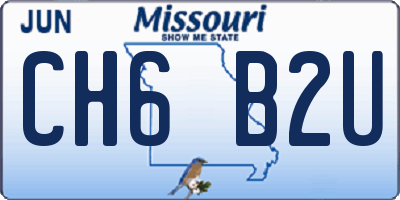 MO license plate CH6B2U