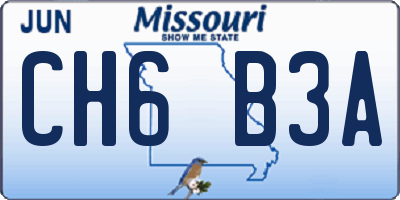 MO license plate CH6B3A
