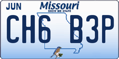 MO license plate CH6B3P