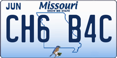 MO license plate CH6B4C