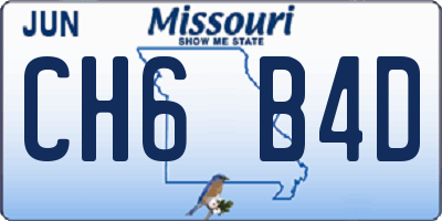MO license plate CH6B4D