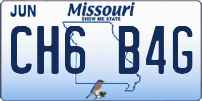 MO license plate CH6B4G