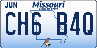 MO license plate CH6B4Q