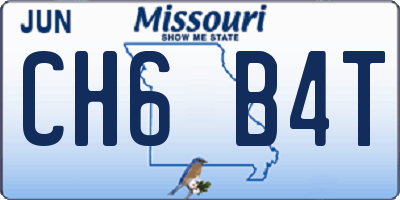 MO license plate CH6B4T