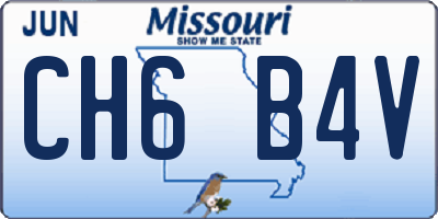 MO license plate CH6B4V