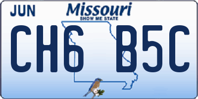 MO license plate CH6B5C