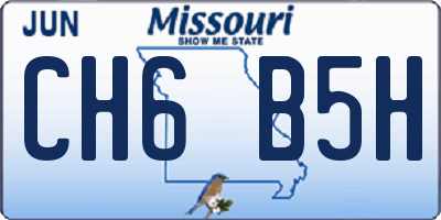 MO license plate CH6B5H