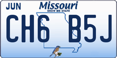 MO license plate CH6B5J