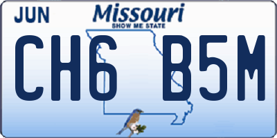 MO license plate CH6B5M