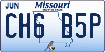 MO license plate CH6B5P