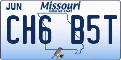 MO license plate CH6B5T