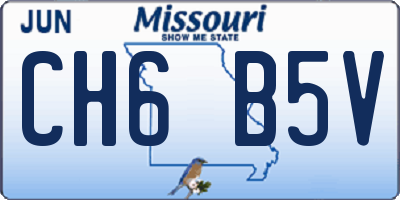 MO license plate CH6B5V