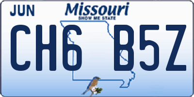 MO license plate CH6B5Z