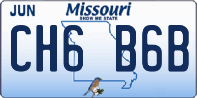 MO license plate CH6B6B