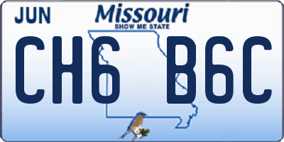 MO license plate CH6B6C