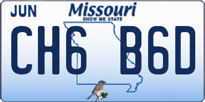 MO license plate CH6B6D