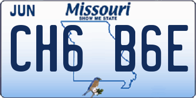 MO license plate CH6B6E