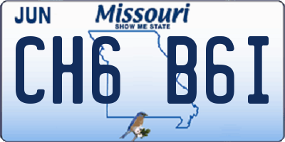 MO license plate CH6B6I