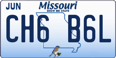 MO license plate CH6B6L