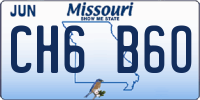 MO license plate CH6B6O
