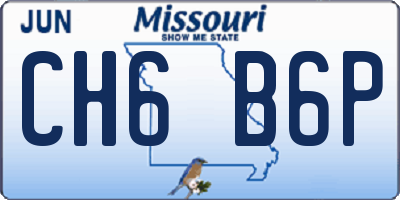 MO license plate CH6B6P