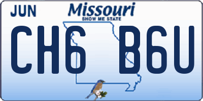 MO license plate CH6B6U