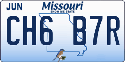 MO license plate CH6B7R