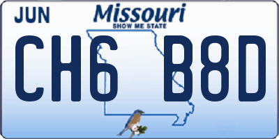 MO license plate CH6B8D