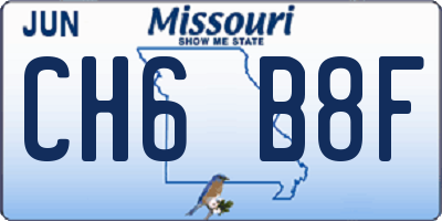 MO license plate CH6B8F