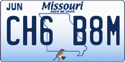 MO license plate CH6B8M