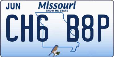 MO license plate CH6B8P