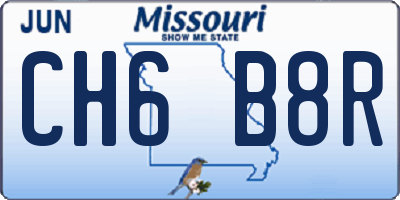 MO license plate CH6B8R