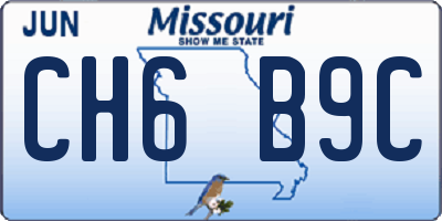 MO license plate CH6B9C