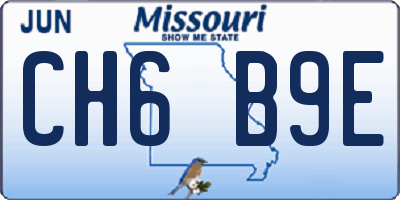 MO license plate CH6B9E