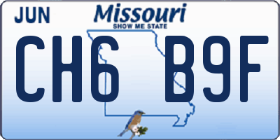 MO license plate CH6B9F
