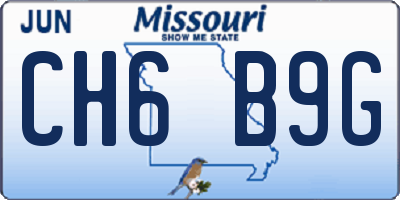 MO license plate CH6B9G