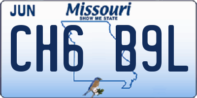 MO license plate CH6B9L