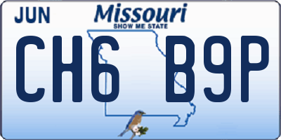 MO license plate CH6B9P