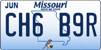 MO license plate CH6B9R