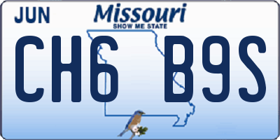 MO license plate CH6B9S