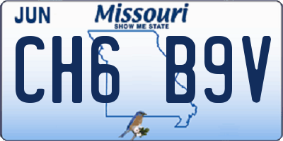 MO license plate CH6B9V
