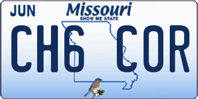 MO license plate CH6C0R