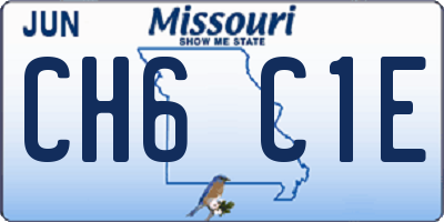 MO license plate CH6C1E