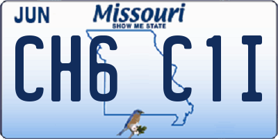 MO license plate CH6C1I
