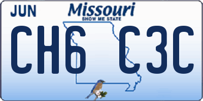 MO license plate CH6C3C