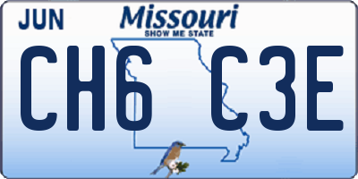 MO license plate CH6C3E