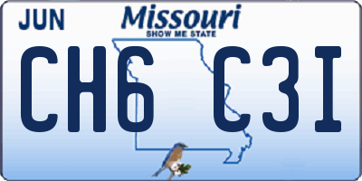 MO license plate CH6C3I