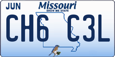 MO license plate CH6C3L